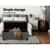 Artiss Large Fabric Storage Ottoman - Grey