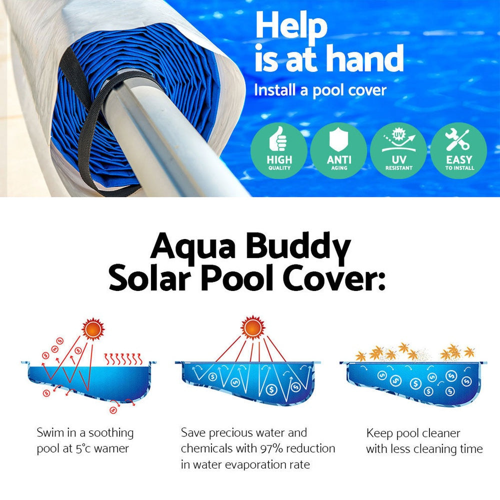 Aquabuddy Pool Cover Roller 8x4.2m Solar Blanket Swimming Pools Covers Bubble