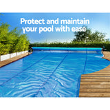 Aquabuddy Swimming Pool Cover Roller Reel Adjustable Solar Thermal Blanket Blue