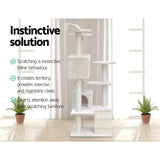 i.Pet Cat Tree 134cm Trees Scratching Post Scratcher Tower Condo House Furniture Wood Beige