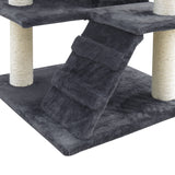 i.Pet Cat Tree 134cm Trees Scratching Post Scratcher Tower Condo House Furniture Wood Grey