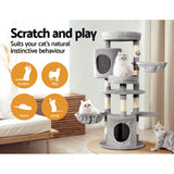 i.Pet Cat Tree Tower Scratching Post Scratcher Wood Condo House Toys Bed 123cm