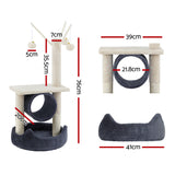 i.Pet Cat Tree Scratching Post 76cm Scratcher Tower Condo House Hanging toys