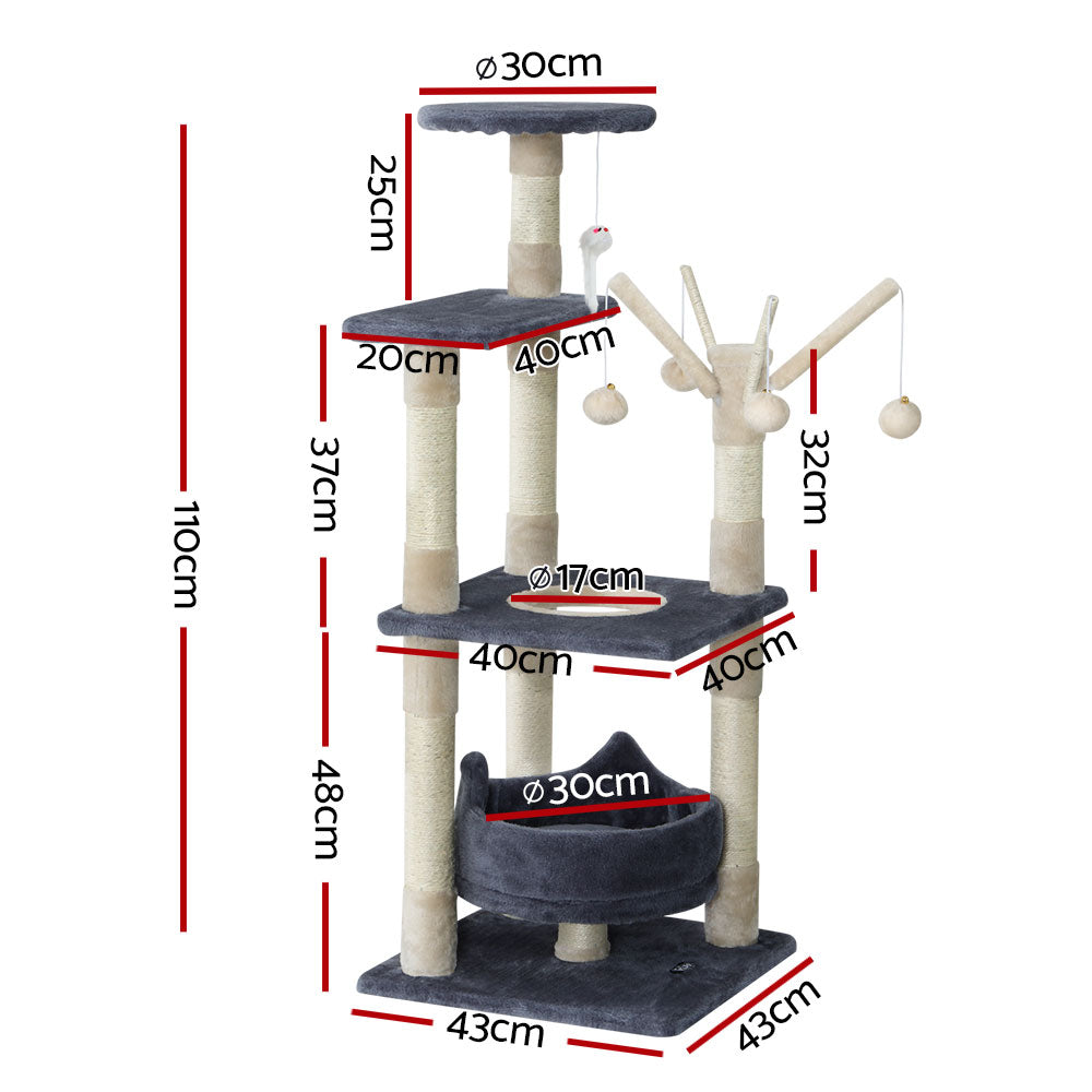 i.Pet Cat Tree Scratching Post Scratcher Cat Tree Tower Condo House toys 110cm