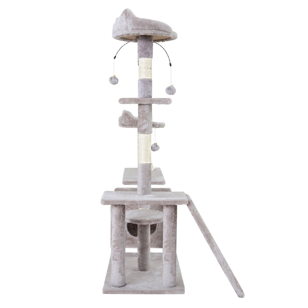 i.Pet Cat Tree Scratching Post Scratcher Tower Condo House Grey 135cm