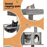 i.Pet Cat Tree 178cm Tower Scratching Post Scratcher Wood Bed Condo House Wooden Ladder