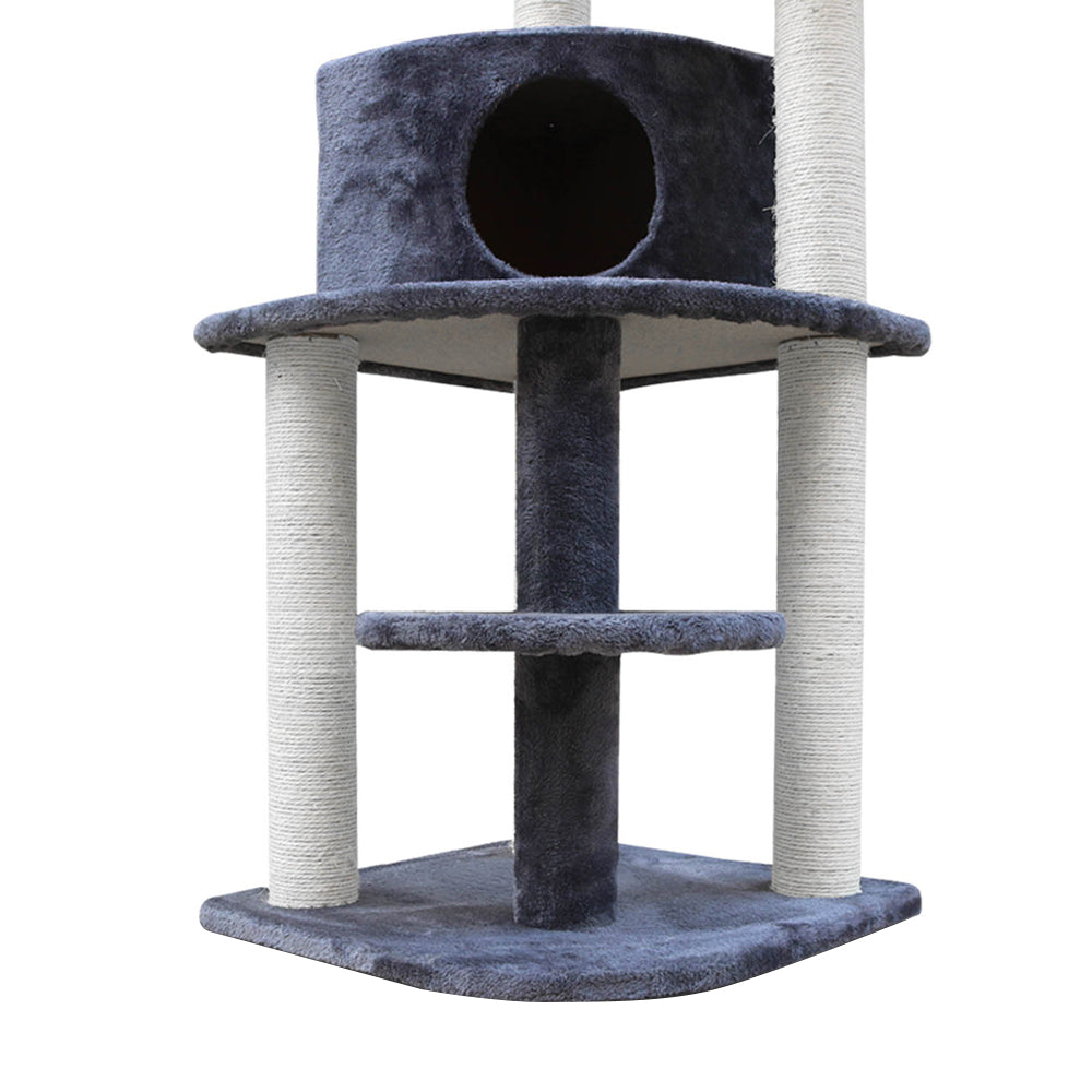 i.Pet Cat Tree Trees Scratching Post Scratcher Tower Condo House Grey 126cm