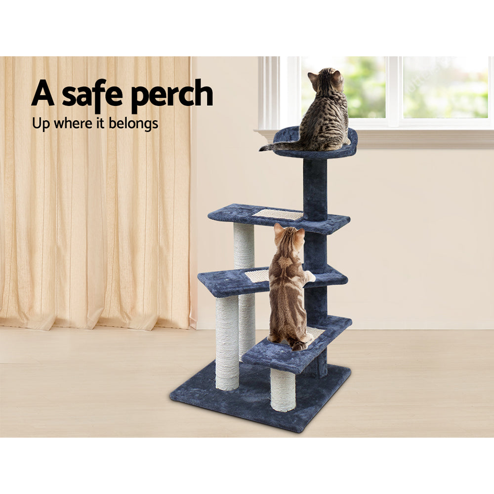 i.Pet Cat Tree 100cm Trees Scratching Post Scratcher Tower Condo House Furniture Wood Steps