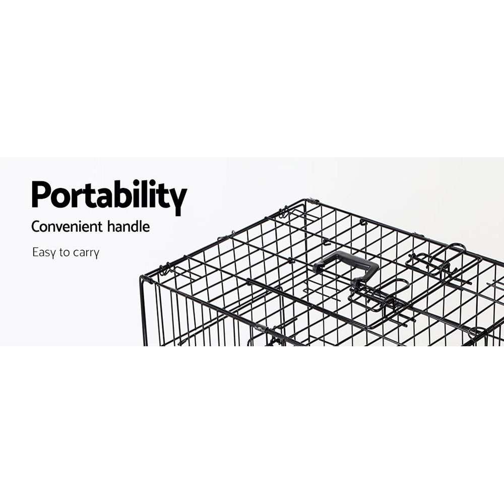 i.Pet Dog Cage 24inch Pet Cage - Black