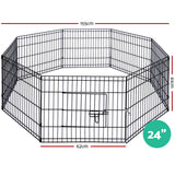 i.Pet Pet Dog Playpen 24" 8 Panel Puppy Exercise Cage Enclosure Fence