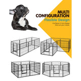 i.Pet Pet Playpen Dog Playpen 8 Panel Exercise Cage Enclosure Fence 80x80cm