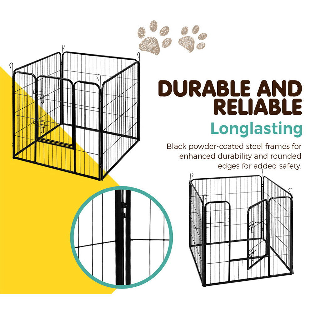 i.Pet Pet Playpen Dog Playpen 8 Panel Exercise Cage Enclosure Fence 80x80cm