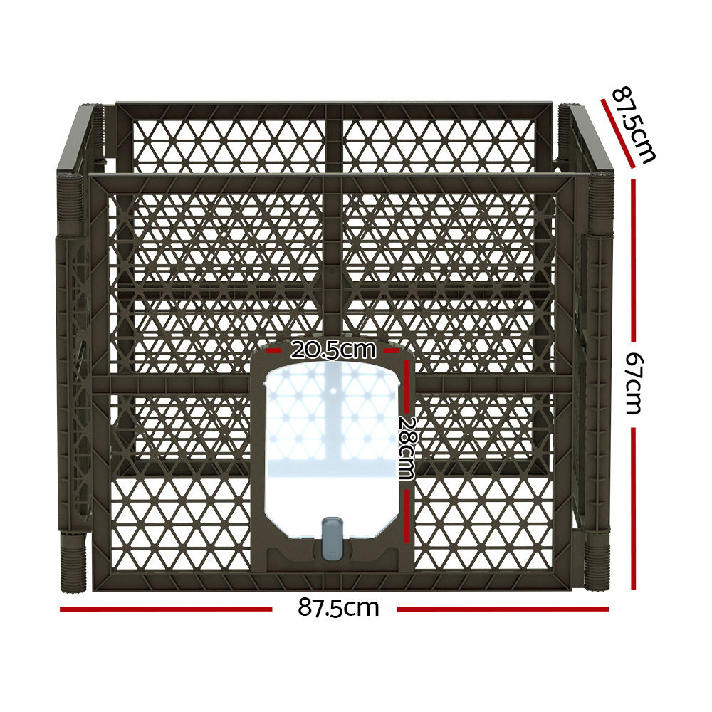 i.Pet Pet Dog Playpen Enclosure 4 Panel Fence Puppy Cage Plastic Play Pen Fold