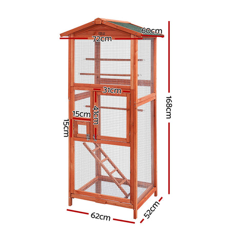 i.Pet Bird Cage Wooden Pet Cages Aviary Large Carrier Travel Canary Cockatoo Parrot XL