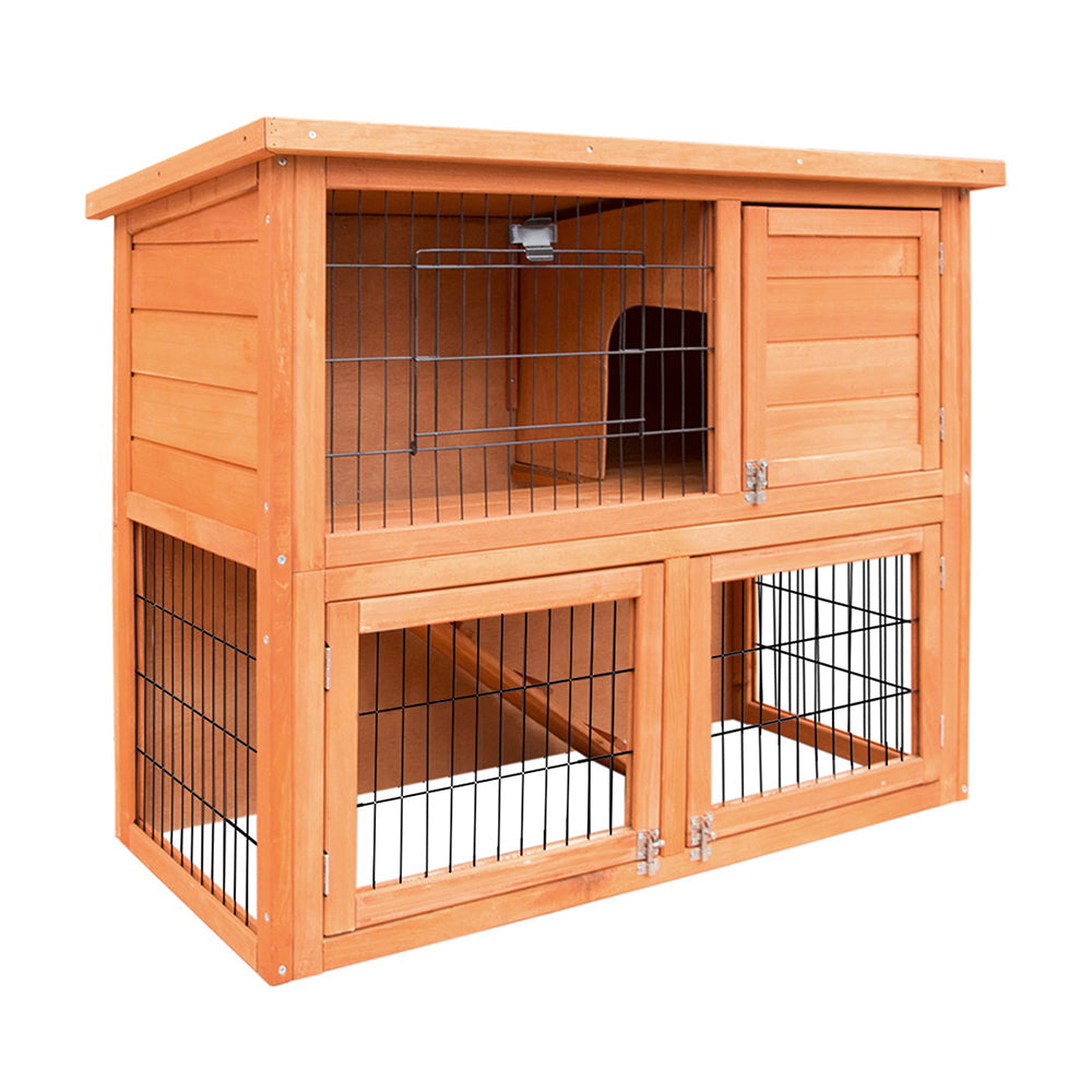 i.Pet Rabbit Hutch Hutches Large Metal Run Wooden Cage Chicken Coop Guinea Pig