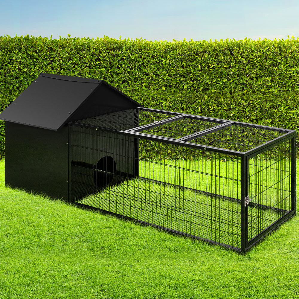 i.Pet Rabbit Cage Hutch Cages Indoor Outdoor Hamster Enclosure Pet Metal Carrier 162CM Length