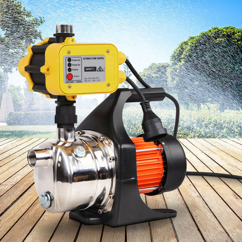 Giantz Garden Water Jet Pump High Pressure 1100W Tank Rain Farm Irrigation Yellow