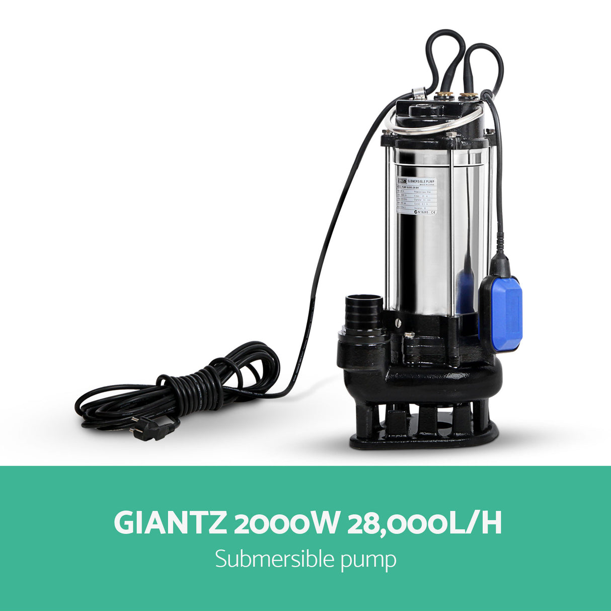 Giantz Garden Submersible Pump 2000W Dirty Water Bore Tank Well�Steel Sewerage