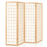 Artiss Room Divider Screen Wood Timber Dividers Fold Stand Wide Beige 4 Panel