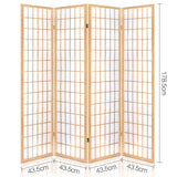 Artiss Room Divider Screen Wood Timber Dividers Fold Stand Wide Beige 4 Panel