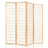 Artiss Room Divider Screen Wood Timber Dividers Fold Stand Wide Beige 4 Panel