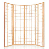 Artiss Room Divider Screen Wood Timber Dividers Fold Stand Wide Beige 4 Panel