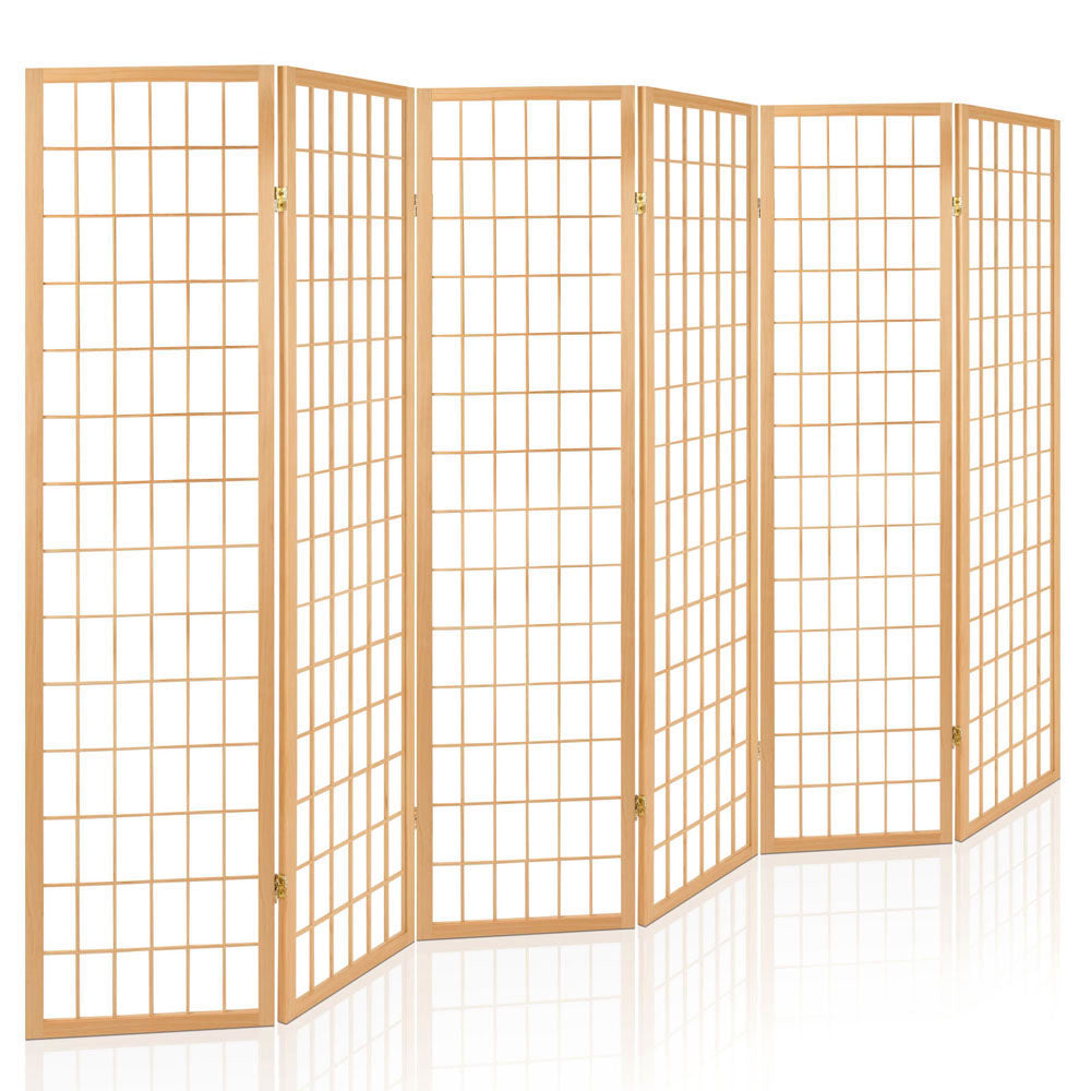 Artiss Room Divider Screen Wood Timber Dividers Fold Stand Wide Beige ...