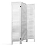 Artiss 3 Panel Room Divider Screen Privacy Wood Dividers Timber Stand White