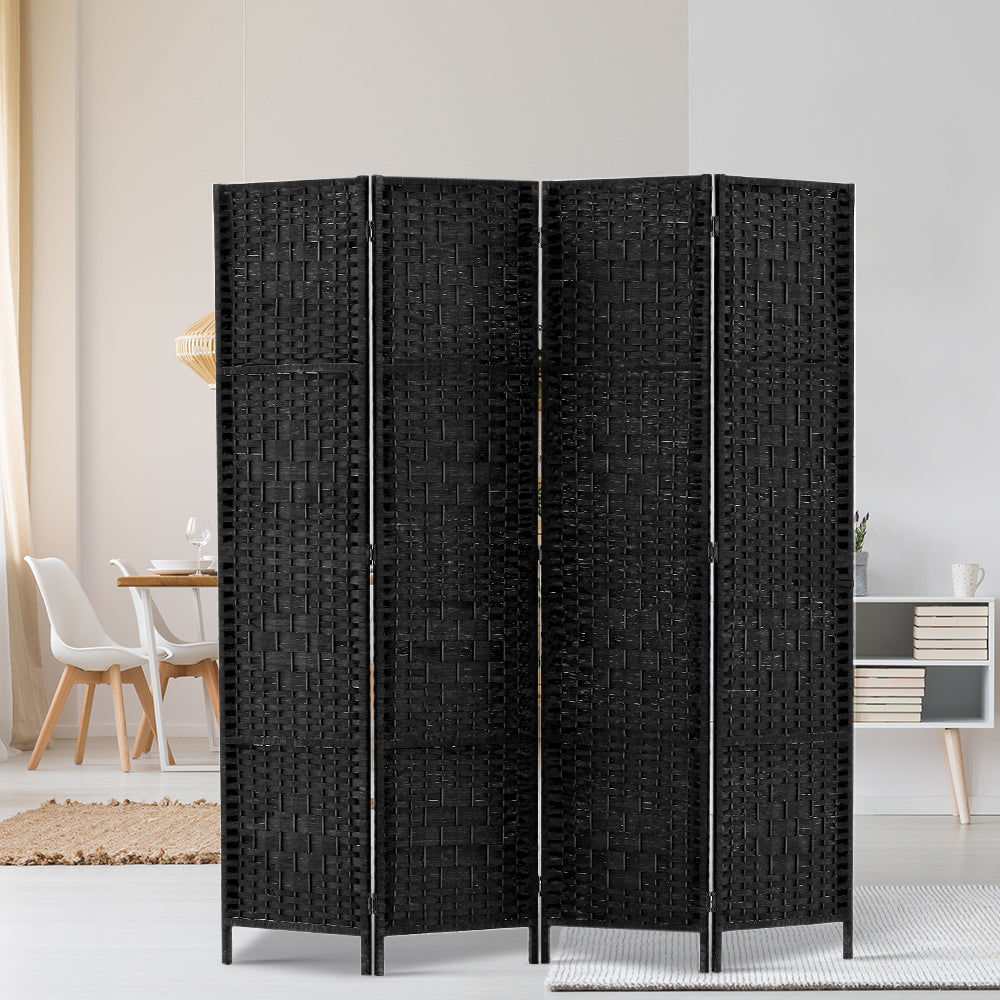 Artiss 4 Panel Room Divider Screen Privacy Timber Foldable Dividers Stand Black