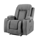 Artiss Recliner Chair Electric Massage Chair Fabric Lounge Sofa Heated Grey