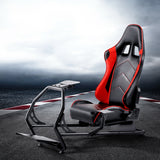 Artiss Racing Simulator Cockpit Steering Wheel Adjustable Gaming Chair PVC Seat