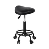 Artiss Saddle Stool Salon Chair Black Swivel Beauty Barber Hairdressing Gas Lift