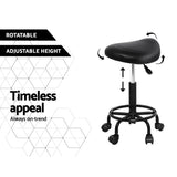 Artiss Saddle Stool Salon Chair Black Swivel Beauty Barber Hairdressing Gas Lift