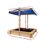 Keezi Wooden Outdoor Sand Box Set Sand Pit- Natural Wood