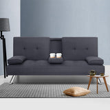 Artiss Sofa Bed 175CM Dark Grey Fabric