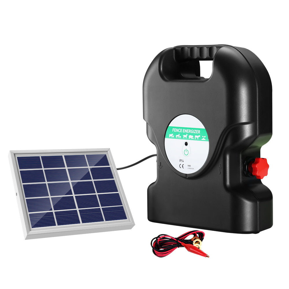 Giantz 20km Electric Fence Energiser Solar Energizer Charger Farm Animal 1.2J