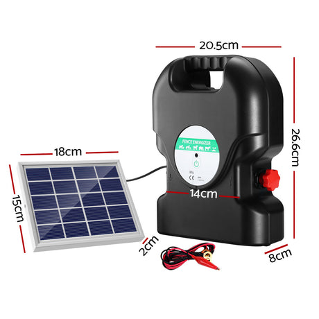 Giantz 20km Electric Fence Energiser Solar Energizer Charger Farm Animal 1.2J