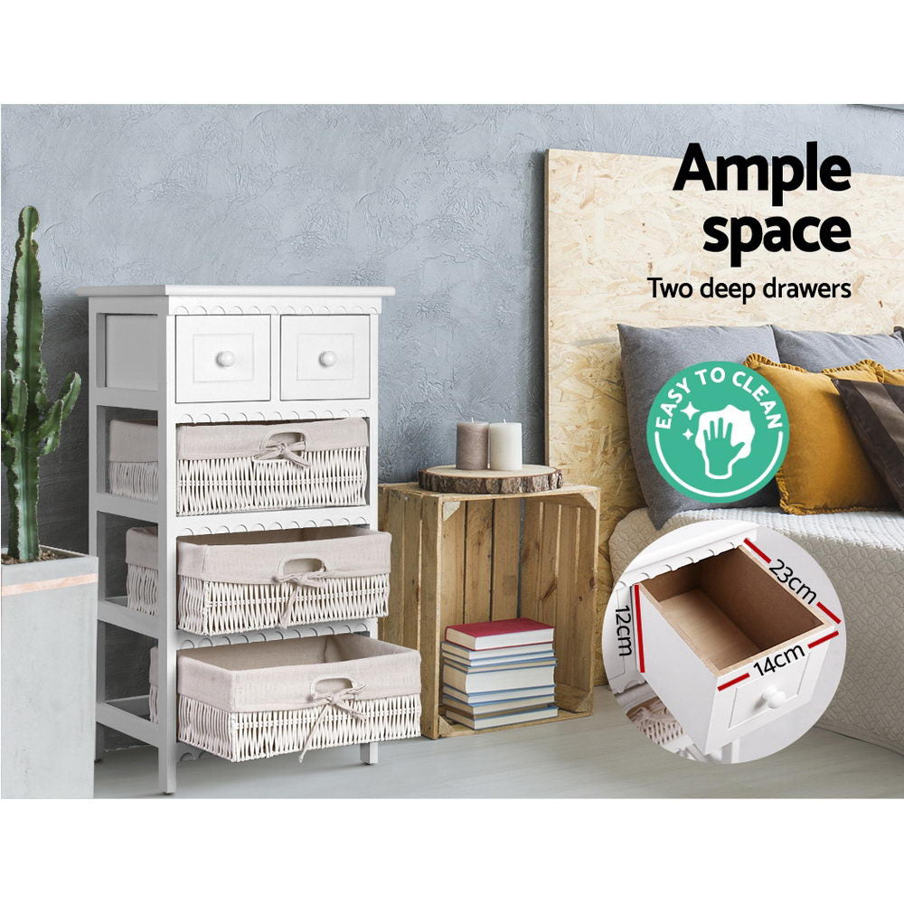 Artiss 3 Basket Storage Drawers - White