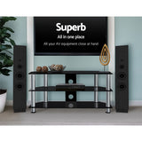 Artiss TV Stand Entertainment Unit Media Cabinet Temptered Glass 3 Tiers