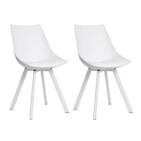 Artiss Set of 2 Lylette Dining Chairs Cafe Chairs PU Leather Padded Seat White