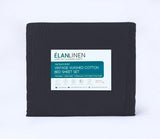 Elan Linen 100% Egyptian Cotton Vintage Washed 500TC Charcoal Double Bed Sheets Set