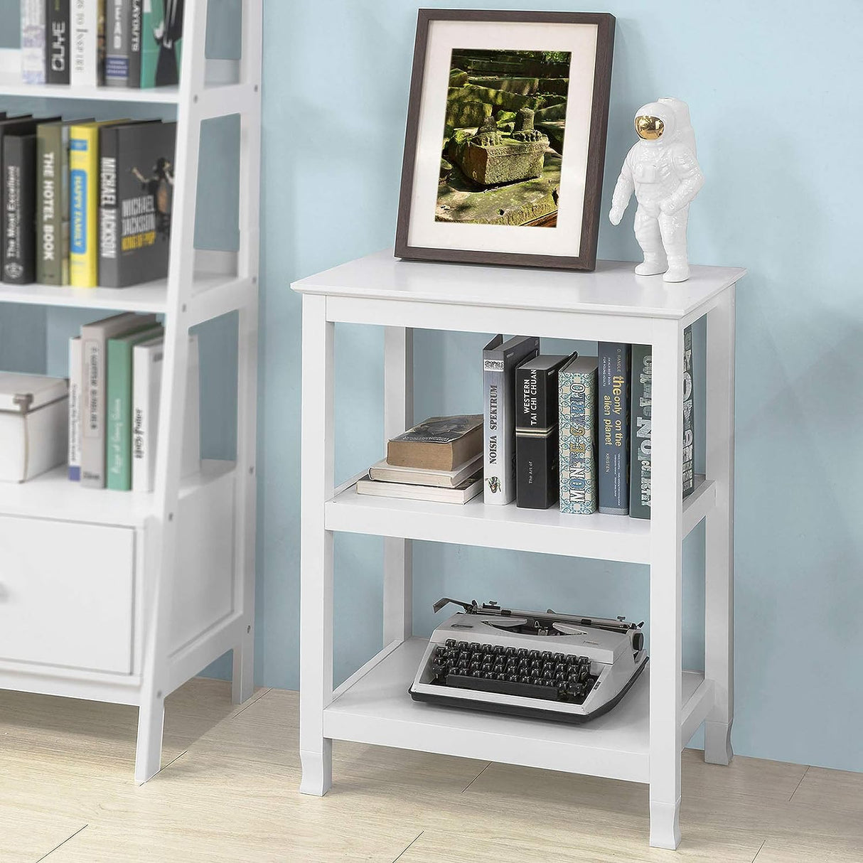 Console Table 3 Shelves, White