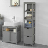 Tall Cabinet Shelf Drawer, Grey