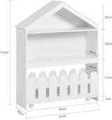 Kids Bookcase Shelf Storage Mobile Toy Chest