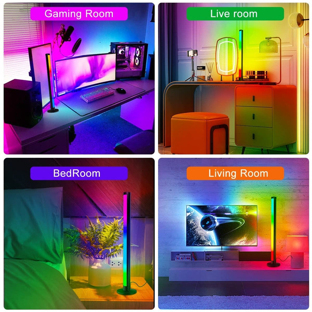 40CM RGB LED Bedside Table Floor Corner Lamp TV Cabinet Light Stand Gaming Decor