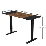 Fortia Sit To Stand Up Standing Desk, 140x60cm, 72-118cm Electric Height Adjustable, 70kg Rated, Oak Style/Black Frame