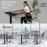 Fortia Sit To Stand Up Standing Desk, 140x60cm, 72-118cm Electric Height Adjustable, 70kg Rated, Oak Style/Black Frame