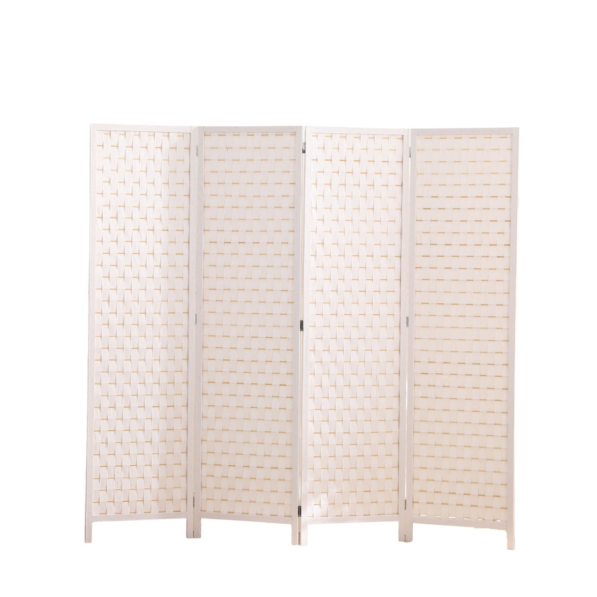 EKKIO 4-Panel Pine Wood Room Divider (White) EK-RD-101-SD