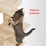 Floofi 118cm Plush Cat Condo Cat Tree Beige FI-CT-171-ZZ