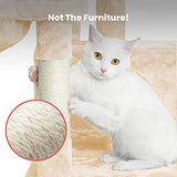 Floofi 118cm Plush Cat Condo Cat Tree Beige FI-CT-171-ZZ